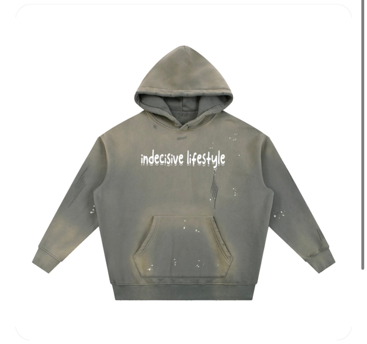 indecisive lifestyle vintage washed fleece hoodie (beige)