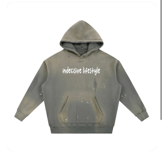 indecisive lifestyle vintage washed fleece hoodie (beige)