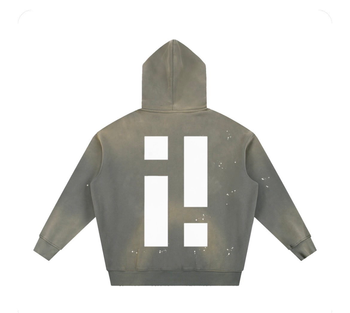 indecisive lifestyle vintage washed fleece hoodie (beige)